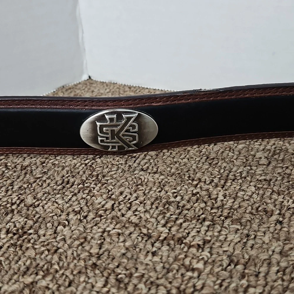 Zep-Pro Black & Brown Full Grain Leather Belt KS Football Sz 32 Mens
